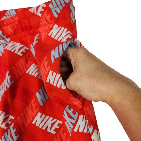Nike Jogger Sweatpants Womens Size XXL Orange All Over Logo Fleece Lined NEW - Picture 3 of 14